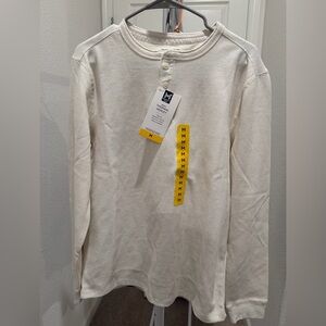 “New” White Thermal Henley Shirt sizeM